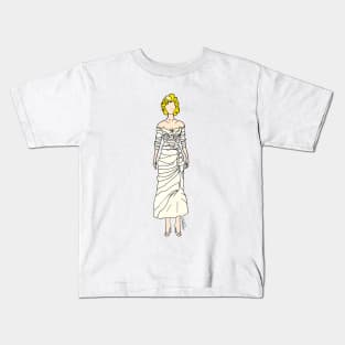 White Cream Dress Kids T-Shirt